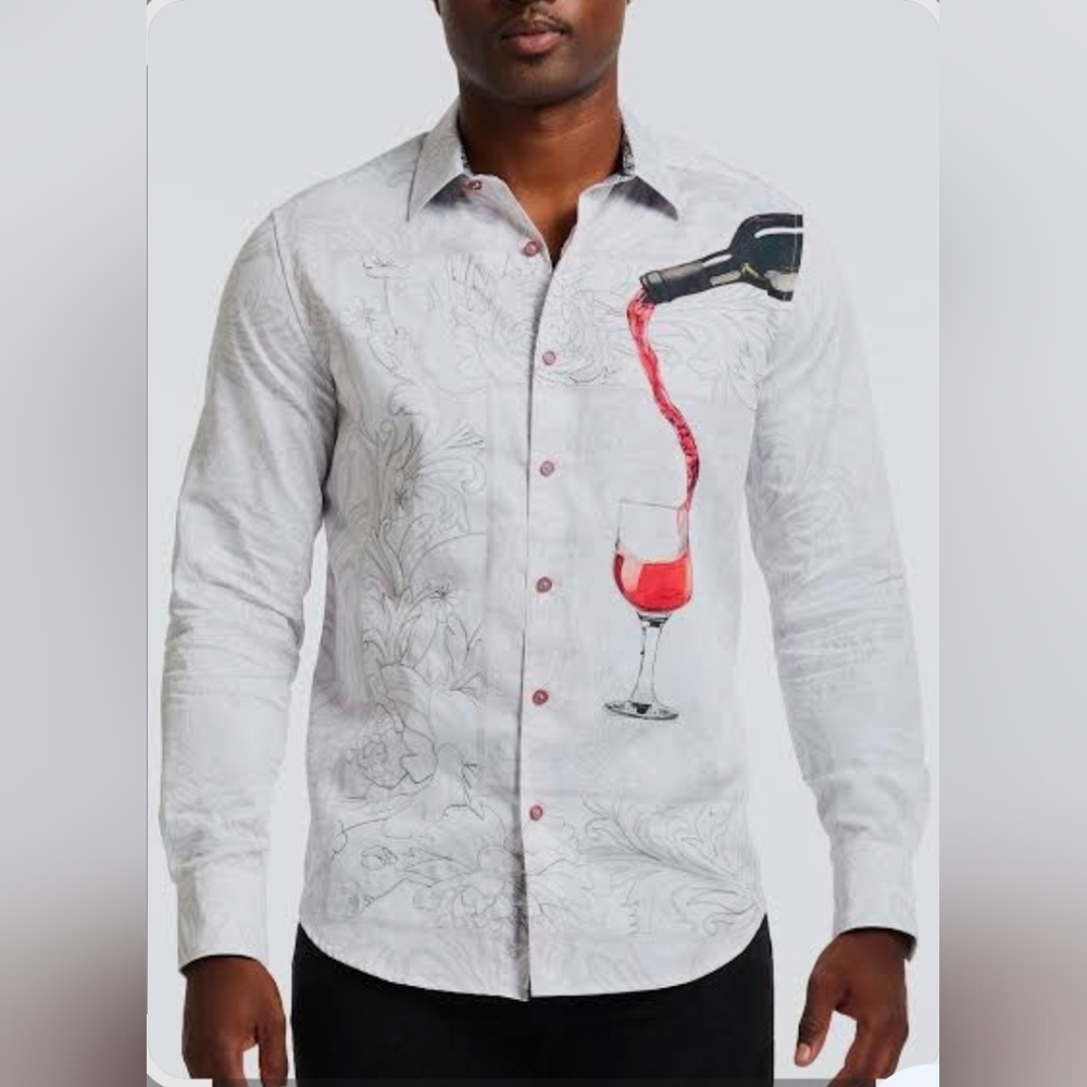 Robert Graham Grenashe Wine Embroidered Shirt, NWOT, 2XL